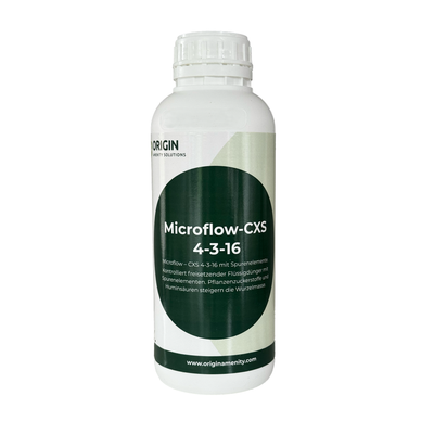 Origin Microflow Flüssigdünger 4‑3‑16 + TE – kaliumbetonter Profi‑Boost bei Hitze & Trockenstress 1L